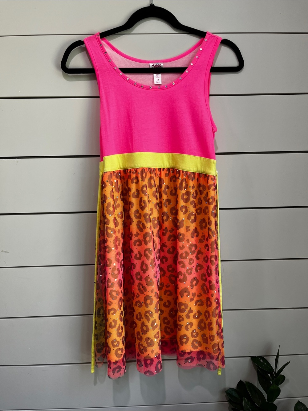 Y2K Justice Girl Leopard Pink Dress